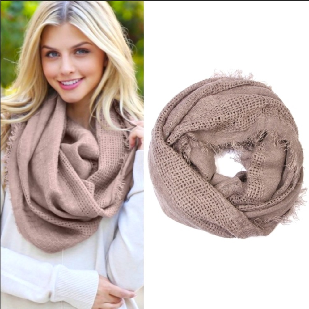 NEW Knit Infinity Soft Grey Taupe Scarf Ladies who lunch